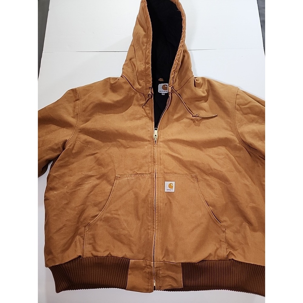 Carhartt Men's Duck Jacket J140 BRN Thermal Lined Coat Sz 2XL Made in USA
